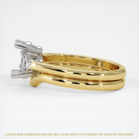 14K White & Yellow Three Stone Ring Setting Image