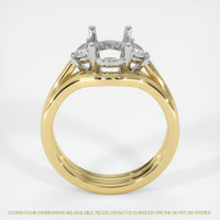 14K White & Yellow Three Stone Ring Setting Image