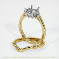14K White & Yellow Three Stone Ring Setting Image
