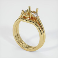 10K Yellow Gold Three Stone Ring Setting Video