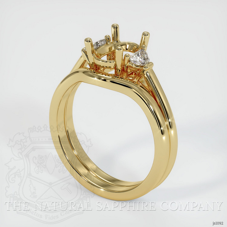 10K Yellow Gold Three Stone Ring Setting