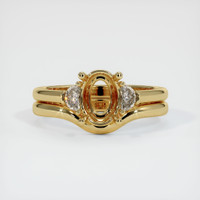 14K Yellow Gold Three Stone Ring Setting Image