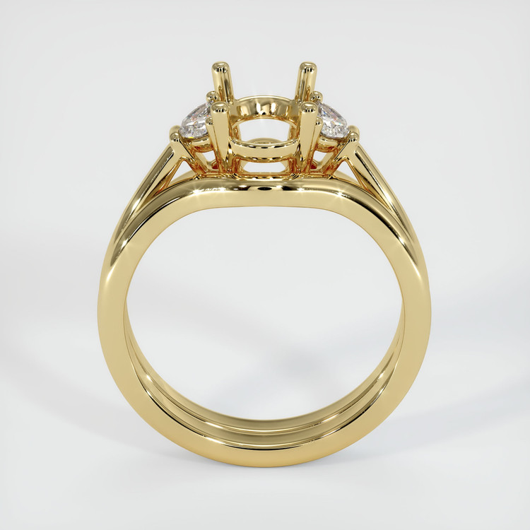 14K Yellow Gold Three Stone Ring Setting
