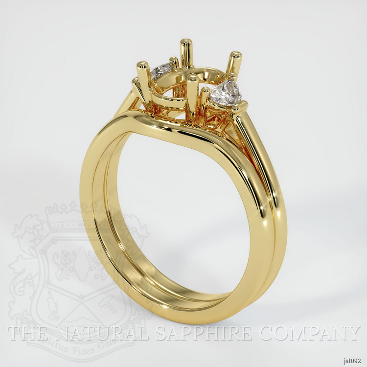 18K Yellow Gold Three Stone Ring Setting