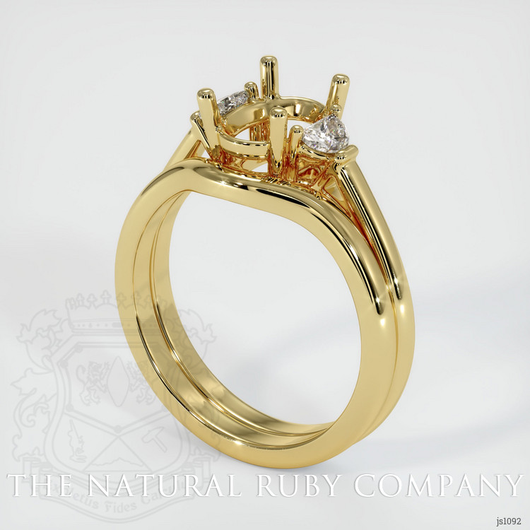 18K Yellow Gold Three Stone Ring Setting