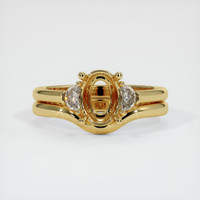 18K Yellow Gold Three Stone Ring Setting Image