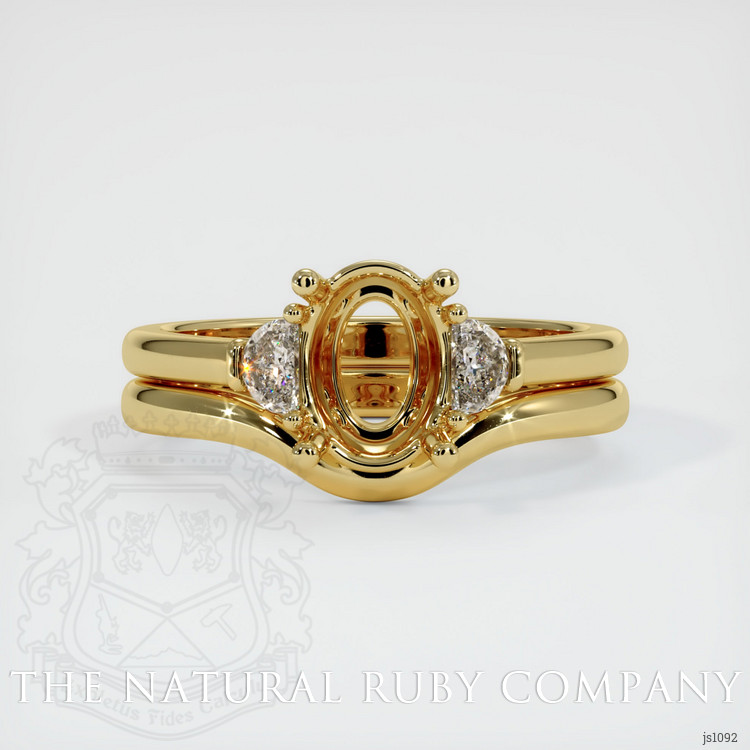 18K Yellow Gold Three Stone Ring Setting