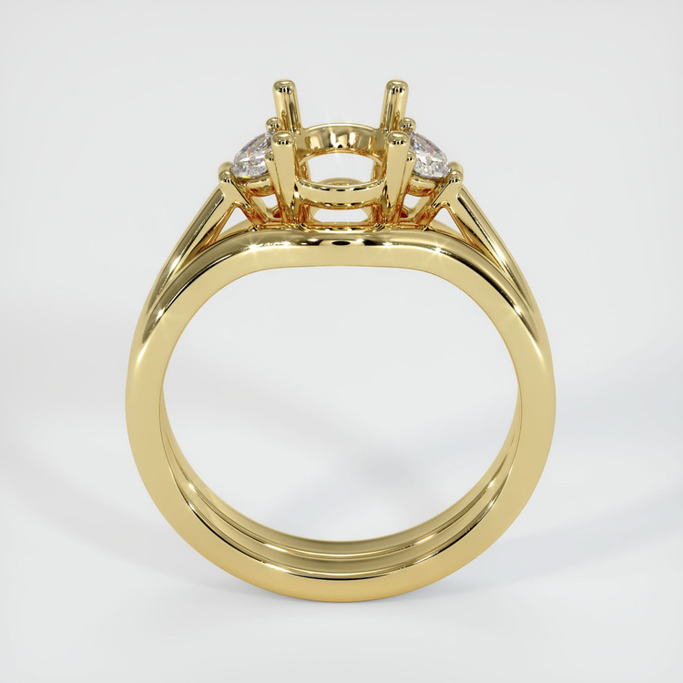 18K Yellow Gold Three Stone Ring Setting