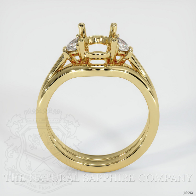 18K Yellow Gold Three Stone Ring Setting