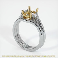 14K Yellow & White Three Stone Ring Setting Video
