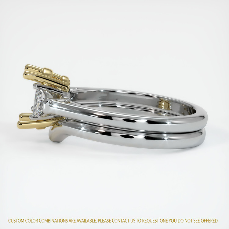 14K Yellow & White Three Stone Ring Setting