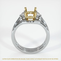 14K Yellow & White Three Stone Ring Setting Image