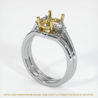 18K Yellow & White Three Stone Ring Setting Video