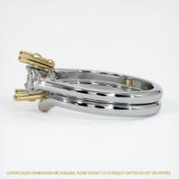 18K Yellow & White Three Stone Ring Setting Image