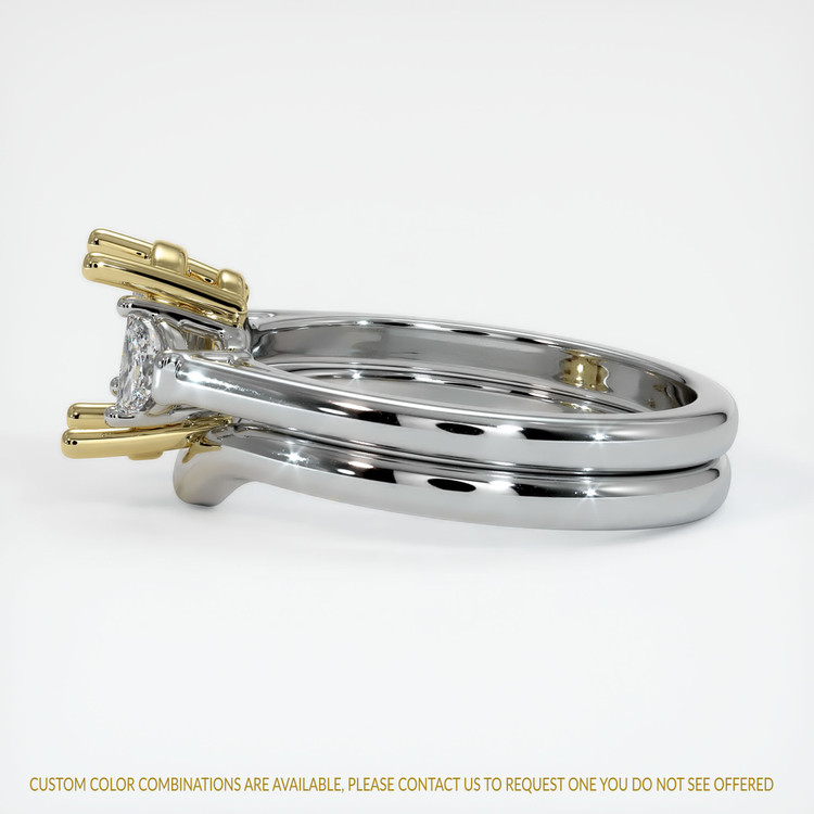 18K Yellow & White Three Stone Ring Setting