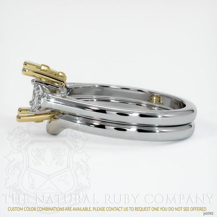 18K Yellow & White Three Stone Ring Setting