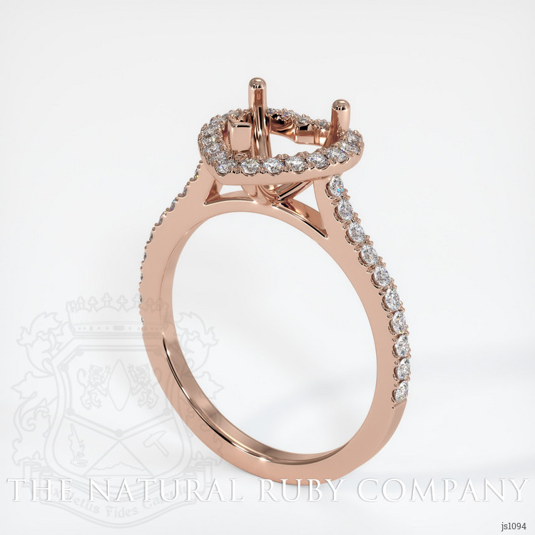 14K Rose Gold Pave Ring Setting