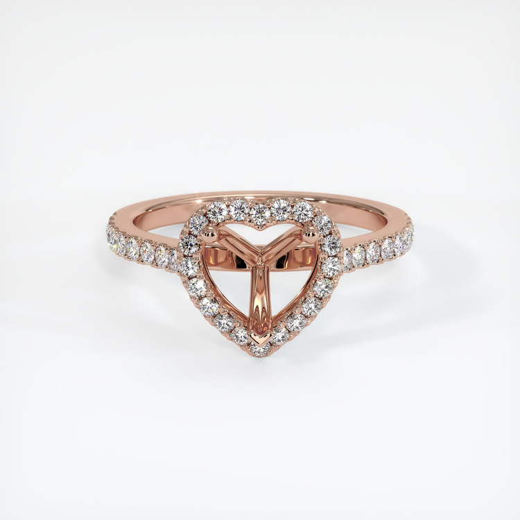 14K Rose Gold Pave Ring Setting