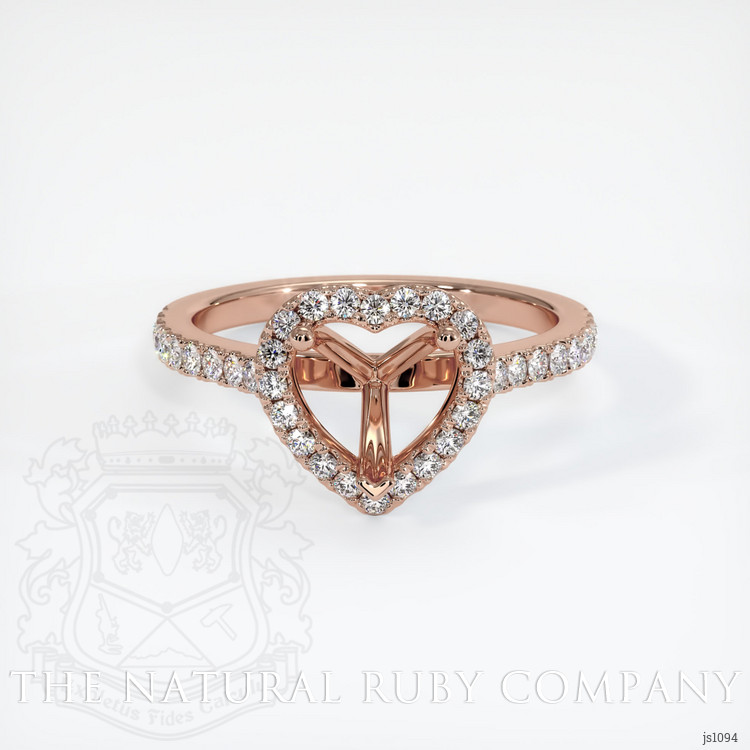 14K Rose Gold Pave Ring Setting