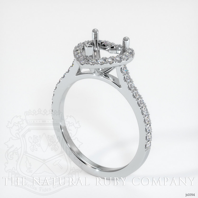 14K White Gold Pave Ring Setting