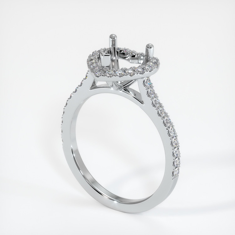 18K White Gold Pave Ring Setting