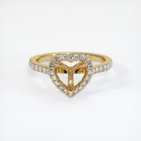14K Yellow Gold Pave Ring Setting Image