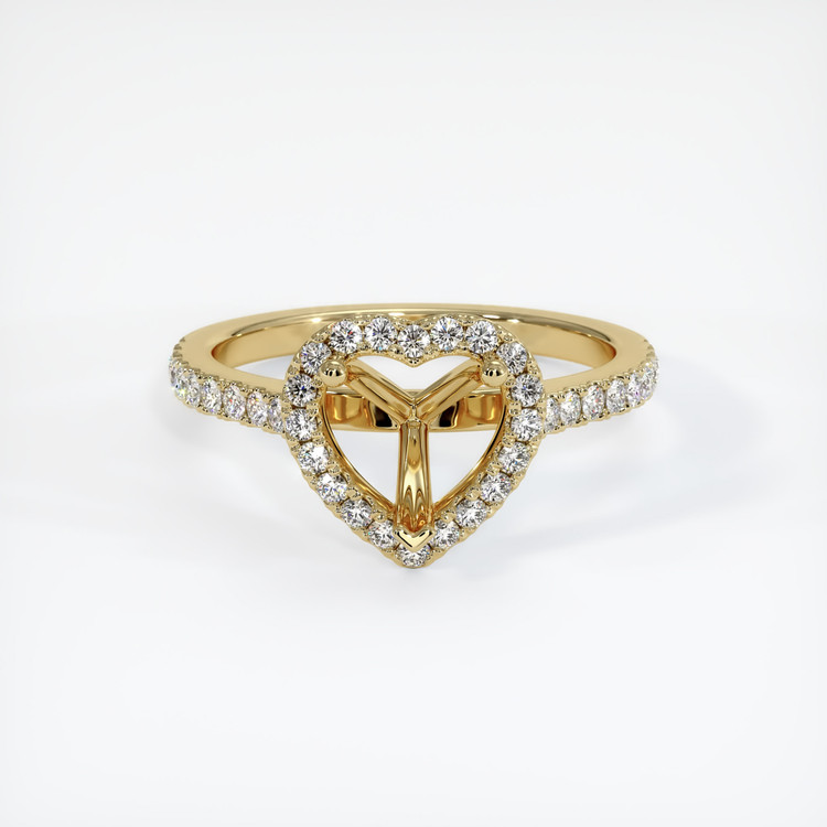 14K Yellow Gold Pave Ring Setting