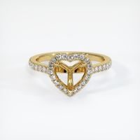 18K Yellow Gold Pave Ring Setting Image
