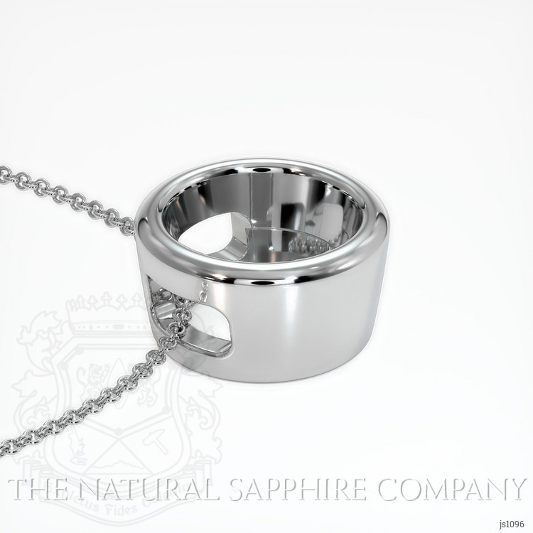 14K White Gold Bezel Pendant Setting