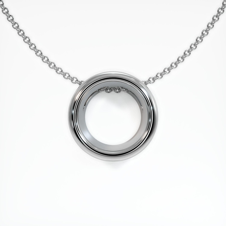 18K White Gold Bezel Pendant Setting