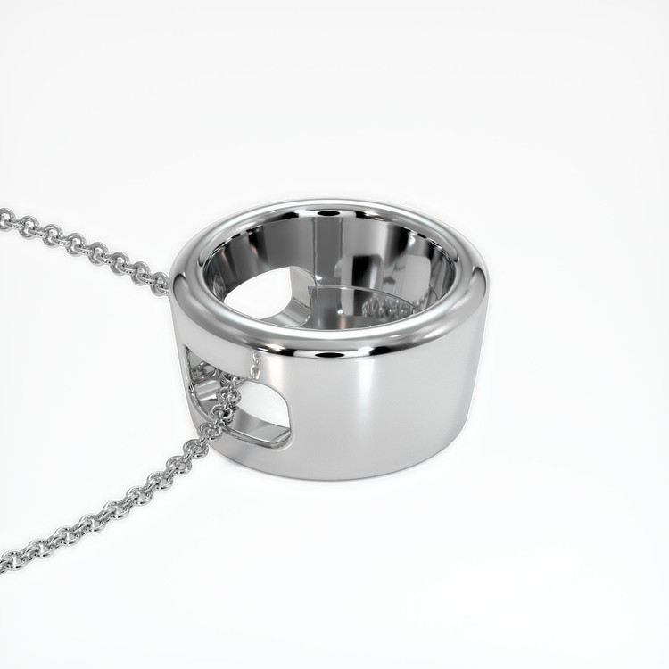 18K White Gold Bezel Pendant Setting