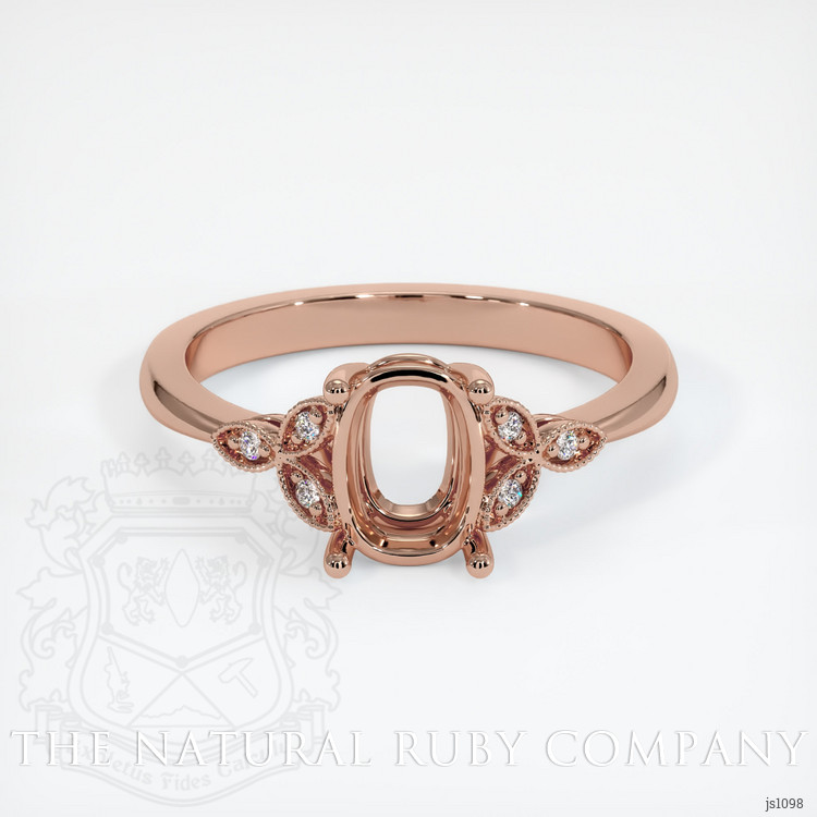 14K Rose Gold Pave Ring Setting