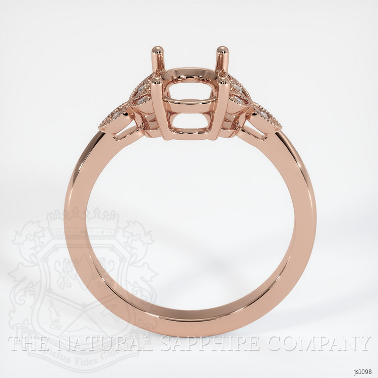 14K Rose Gold Pave Ring Setting