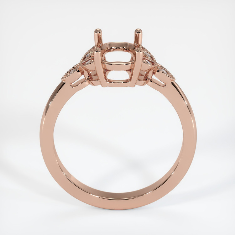 14K Rose Gold Pave Ring Setting