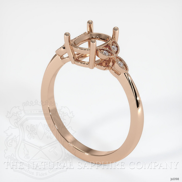 18K Rose Gold Pave Ring Setting