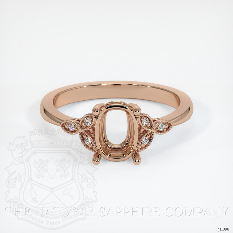18K Rose Gold Pave Ring Setting