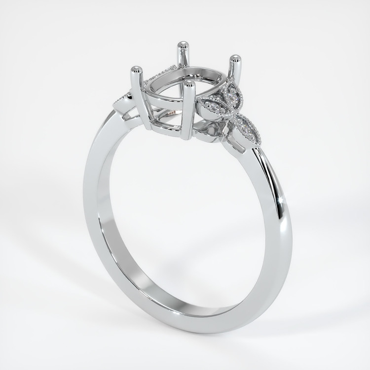 18K White Gold Pave Ring Setting