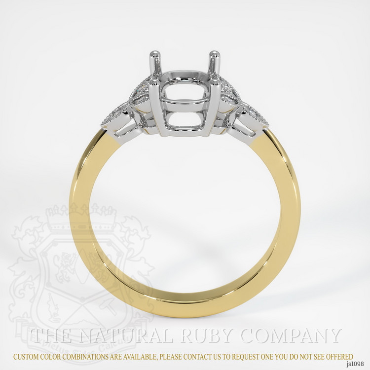 14K White & Yellow Antique Style Ring Setting