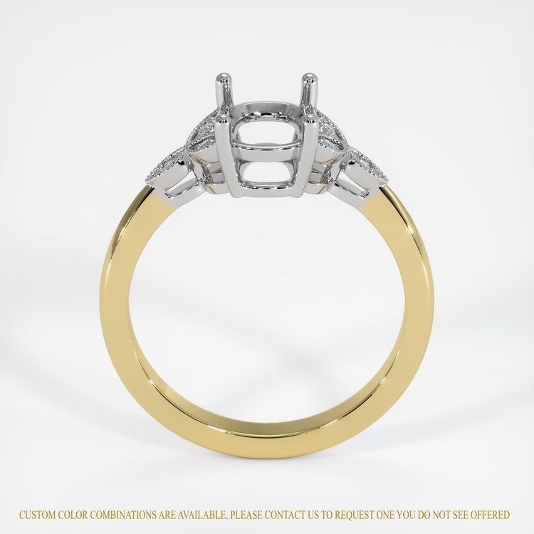 18K White & Yellow Antique Style Ring Setting