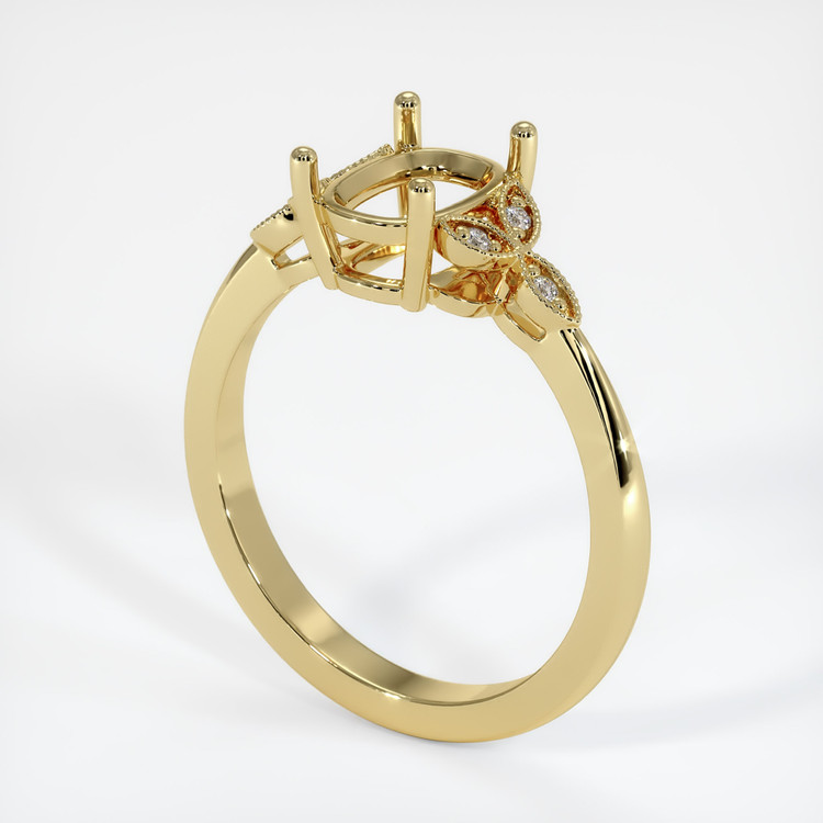 18K Yellow Gold Pave Ring Setting
