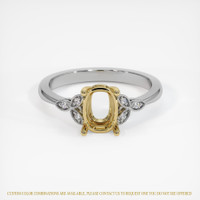14K Yellow & White Pave Ring Setting Image