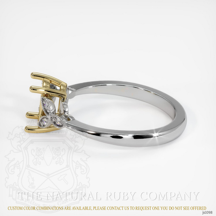 14K Yellow & White Pave Ring Setting