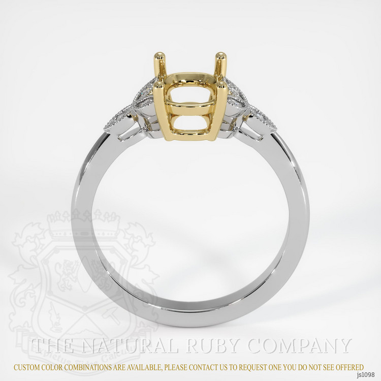 14K Yellow & White Pave Ring Setting