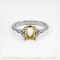18K Yellow & White Antique Style Ring Setting Image