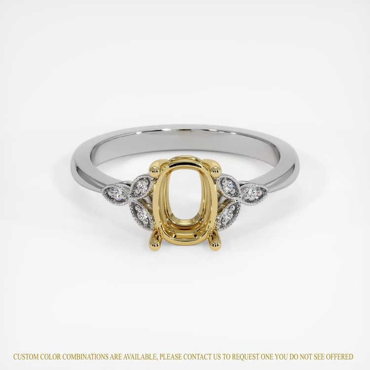 18K Yellow & White Antique Style Ring Setting