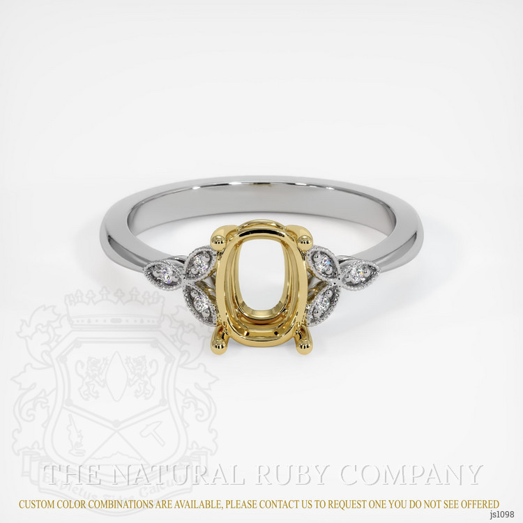 18K Yellow & White Pave Ring Setting