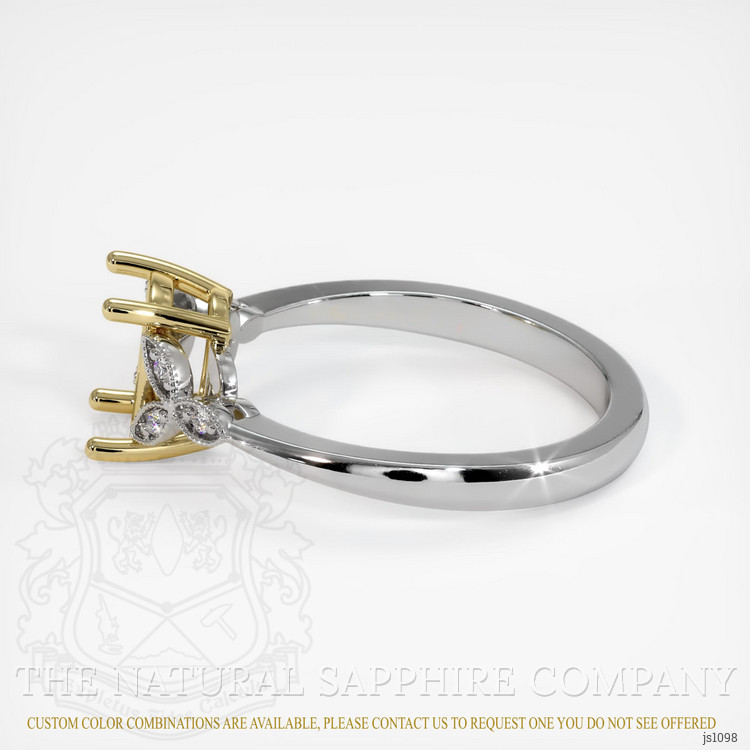 18K Yellow & White Antique Style Ring Setting