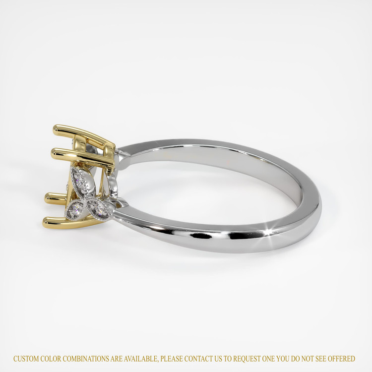18K Yellow & White Antique Style Ring Setting