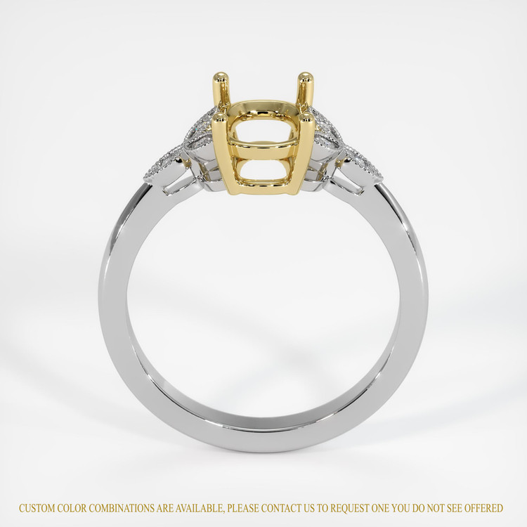 18K Yellow & White Antique Style Ring Setting