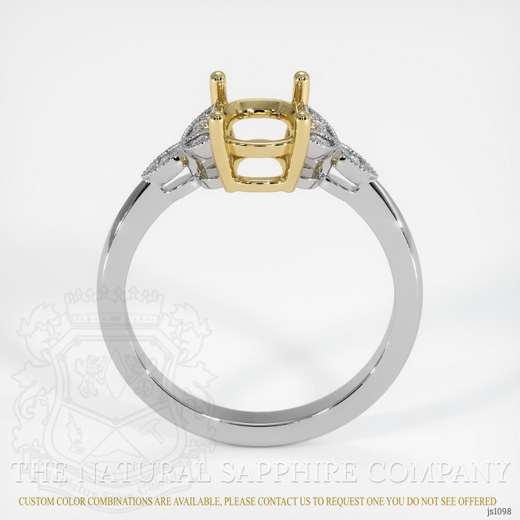 18K Yellow & White Antique Style Ring Setting